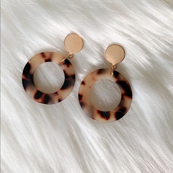 Small Animal Print Drop Earrings - Picture 2 of 2